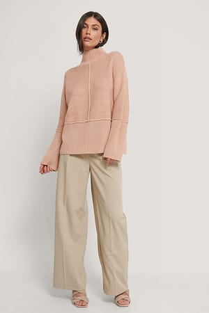 Dusty Pink NA-KD Pull En Tricot À Col Montant