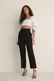 Black Pantalon de costume court taille haute