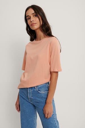 Coral Tee-Shirt À Col Rond Haut