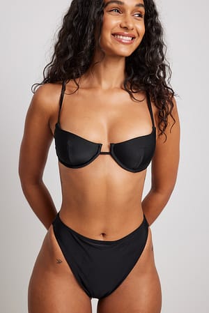 Black Culotte de bikini taille haute