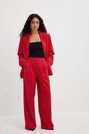 Red Pantalon à taille haute