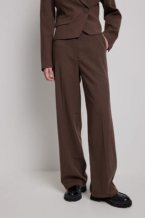 Brown Pantalon taille haute