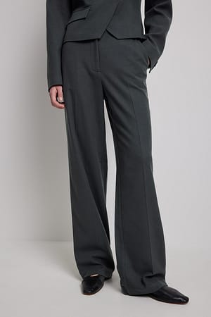 Dark Grey Pantalon taille haute