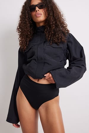Black Culotte de bikini taille haute