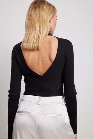 Black Pull en maille croisé au dos