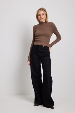 Brown Pull en maille croisé au dos