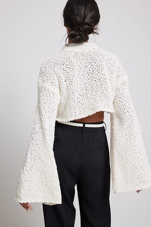 Offwhite Pull court en maille à manches larges