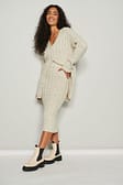Beige Melange Jupe mi-longue en tricot