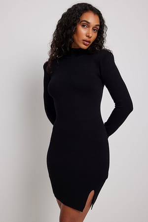 Black Mini robe tricotée