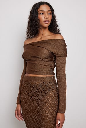 Brown Pull cache-cœur en maille