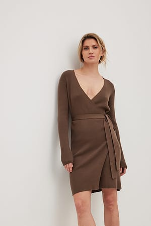 Brown Robe mini portefeuille à ceinture