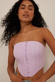 Lilac Lace Up Back Corset Top