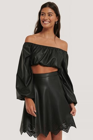 Black Jupe en faux cuir