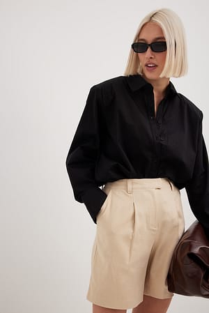 Beige Bermuda en lin