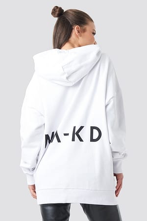 White Logo Oversized Hoodie