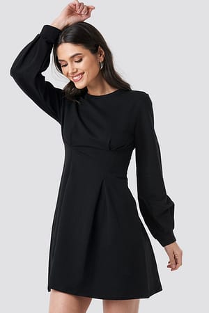 Black NA-KD Long Sleeve Sweater Dress