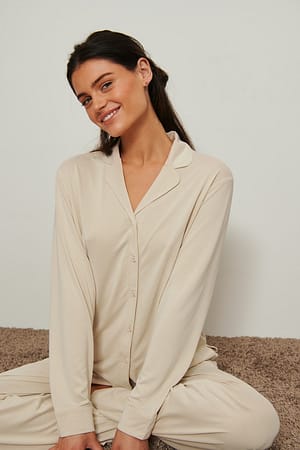 Light Beige Chemise ample en modal