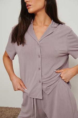 Lavender Chemise ample à manches courtes en modal