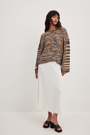 Multicolor Pull en maille ample oversize