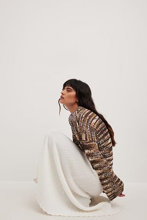 Multicolor Pull en maille ample oversize