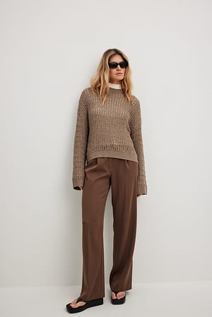 Taupe Pull en maille ample oversize