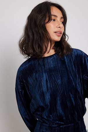 Blue Robe courte ample en velours