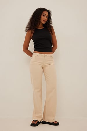 Beige Jean taille basse