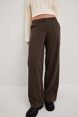Brown Pantalon de costume taille basse