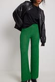 Green Pantalon en maille lurex
