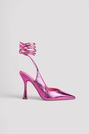 Pink Metallic Escarpins métallisés à talon sablier