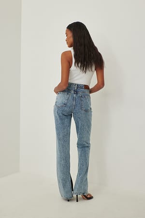 Acid Blue Jean droit taille mi-haute