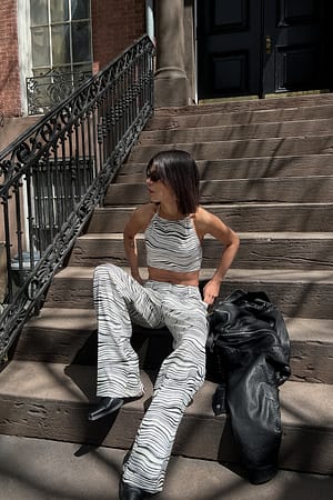 Black Zebra Pantalon de costume taille mi-haute