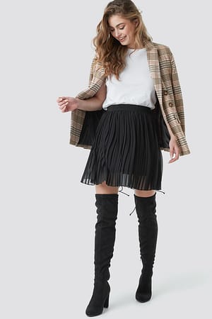Black Pleated Mini Skirt