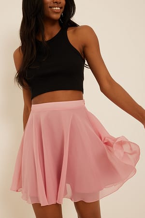 Dusty Pink Jupe courte en mousseline