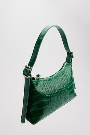 Emerald Green Mini Croc Handbag