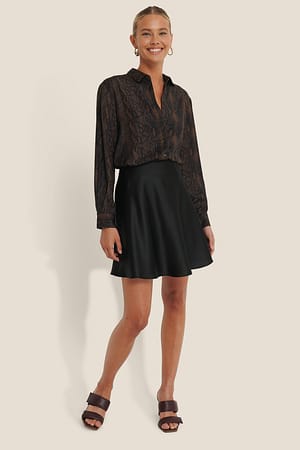 Black NA-KD Trend Jupe courte en satin