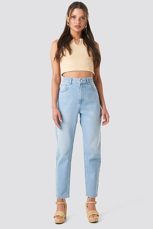 Light Blue NA-KD Jean Mom