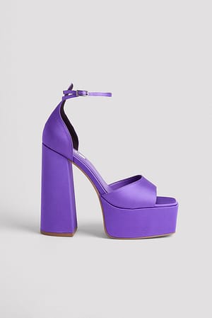 Purple Chaussures à talon et plateforme avec bout ouvert