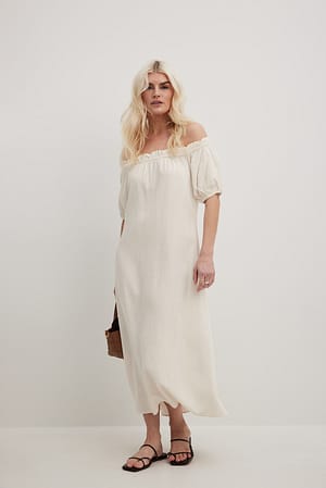 Offwhite Robe mi-longue fluide à épaules dénudées