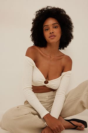 Offwhite Haut à épaules dénudées avec anneau