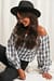 Off Shoulder Structure Check Blouse