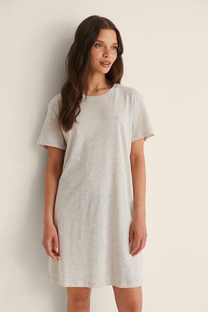 Light Grey Melange Robe t-shirt biologique