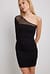 Robe moulante asymétrique en tulle