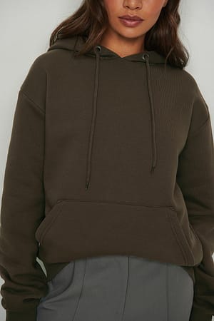 Brown Hoodie en peluche surdimensionné