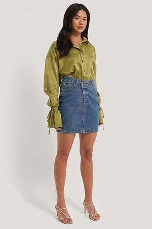 Mid Blue Jupe en jean asymétrique