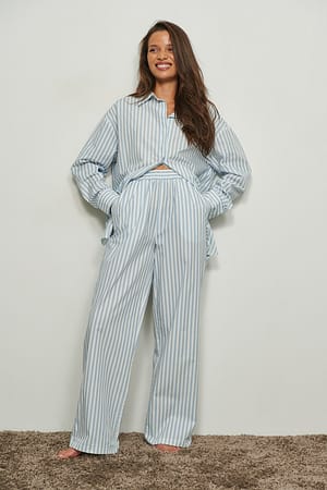 Blue Stripe Pantalon en coton bio