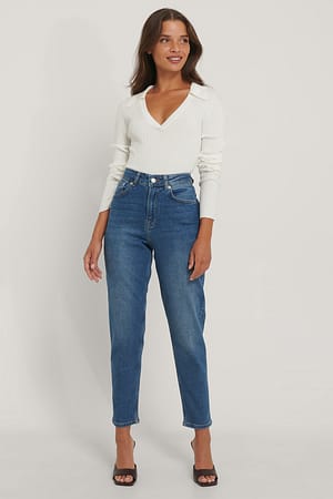 Mid Blue Jean mom