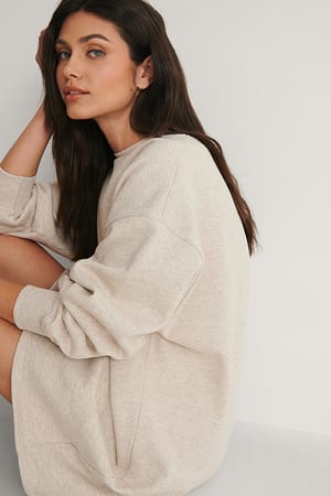Beige Melange Robe sweatshirt oversize bio