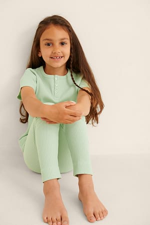 Mint Green Legging côtelé bio