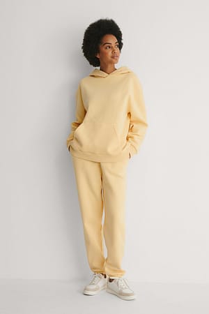 Light Yellow Pantalon de survêtement effilé